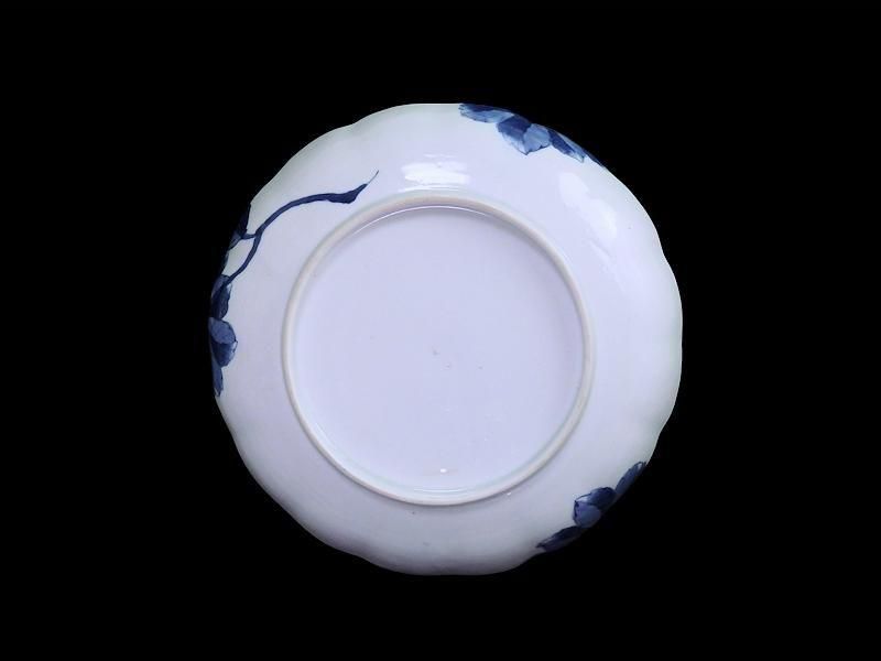 古伊万里 染付 菊花模様図 7寸半皿