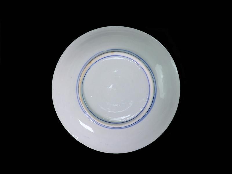 伊万里 染付 型刷印判 浦島太郎図 6寸皿