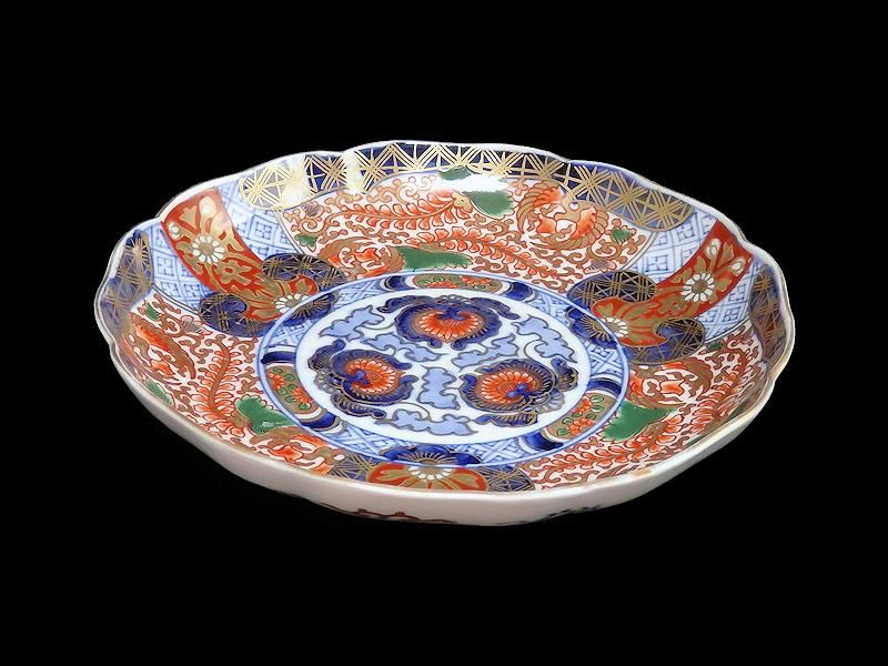 古伊万里 金襴手 金羊歯に鳳凰の図 7寸皿