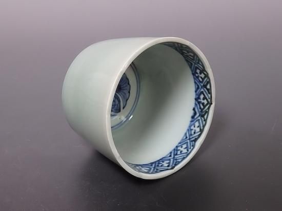 古伊万里 青磁 大振蕎麦猪口 江戸期