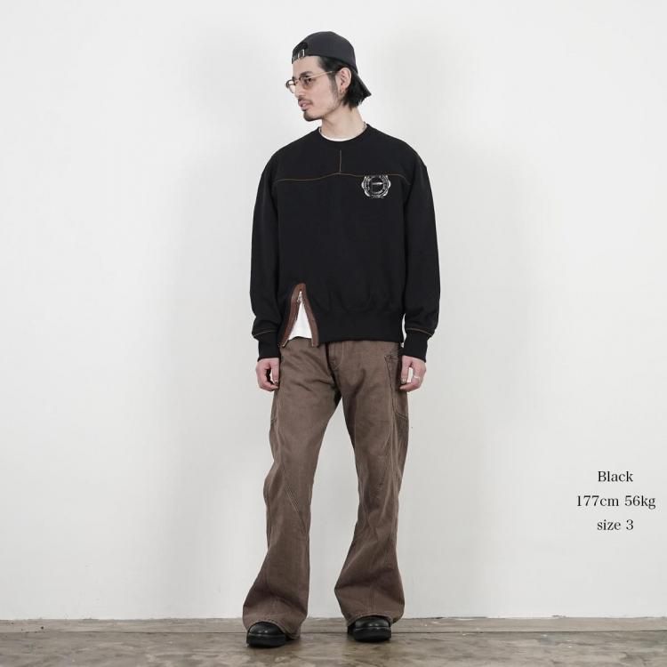 コッキ KHOKI 26ss レザートリムドスウェットシャツ Leather-Trimmed