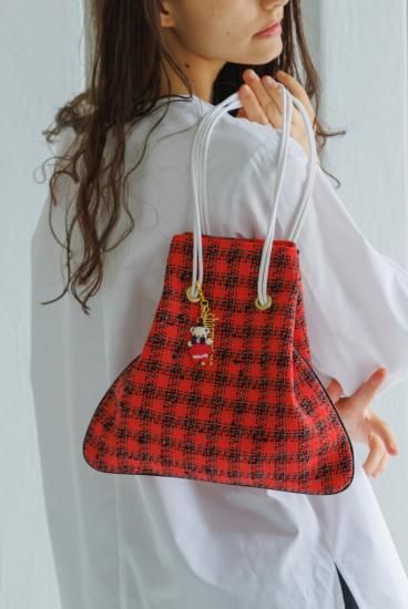 ファミリアコラボ ツイード巾着 レッド - charmantsac