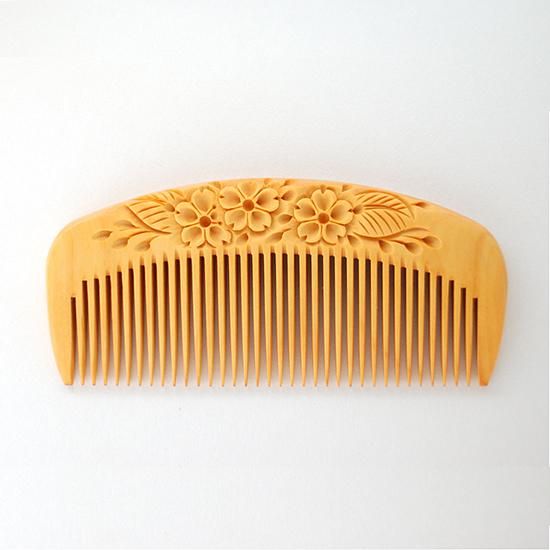 彫解櫛3寸（桜）さつまつげ - つげ櫛工房 辻忠商店 オンラインショップ