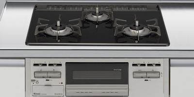 リンナイ製（LIXIL）R1633C0W1VT 3口コンロ・ガラストップタイプ