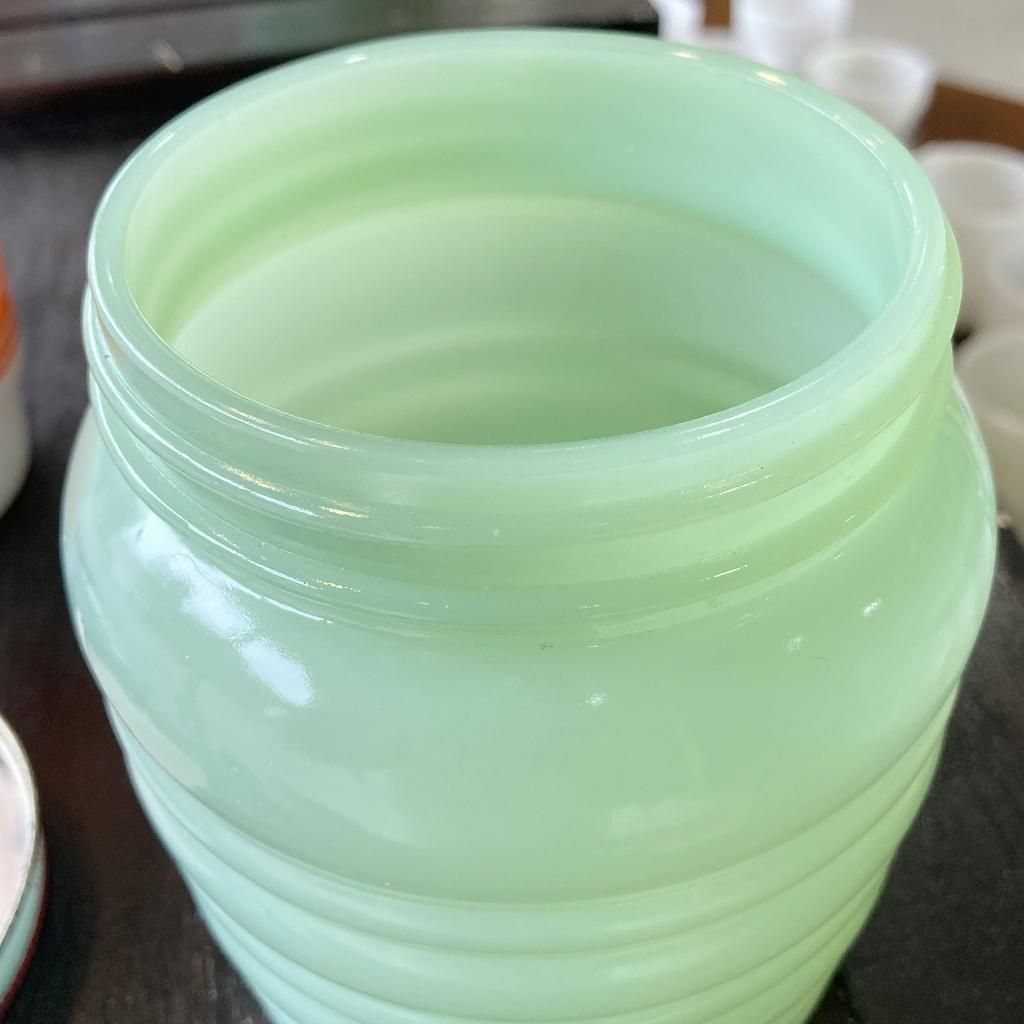 グリースジャー ジェダイ チューリップ柄金属ふた 1940～1950年頃製造