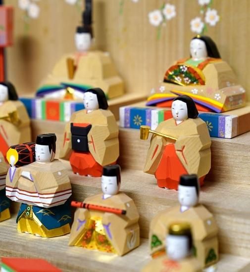 奈良一刀彫 雛人形 吉岡一泰作 段雛ー中（五段飾り）1点限り即納品