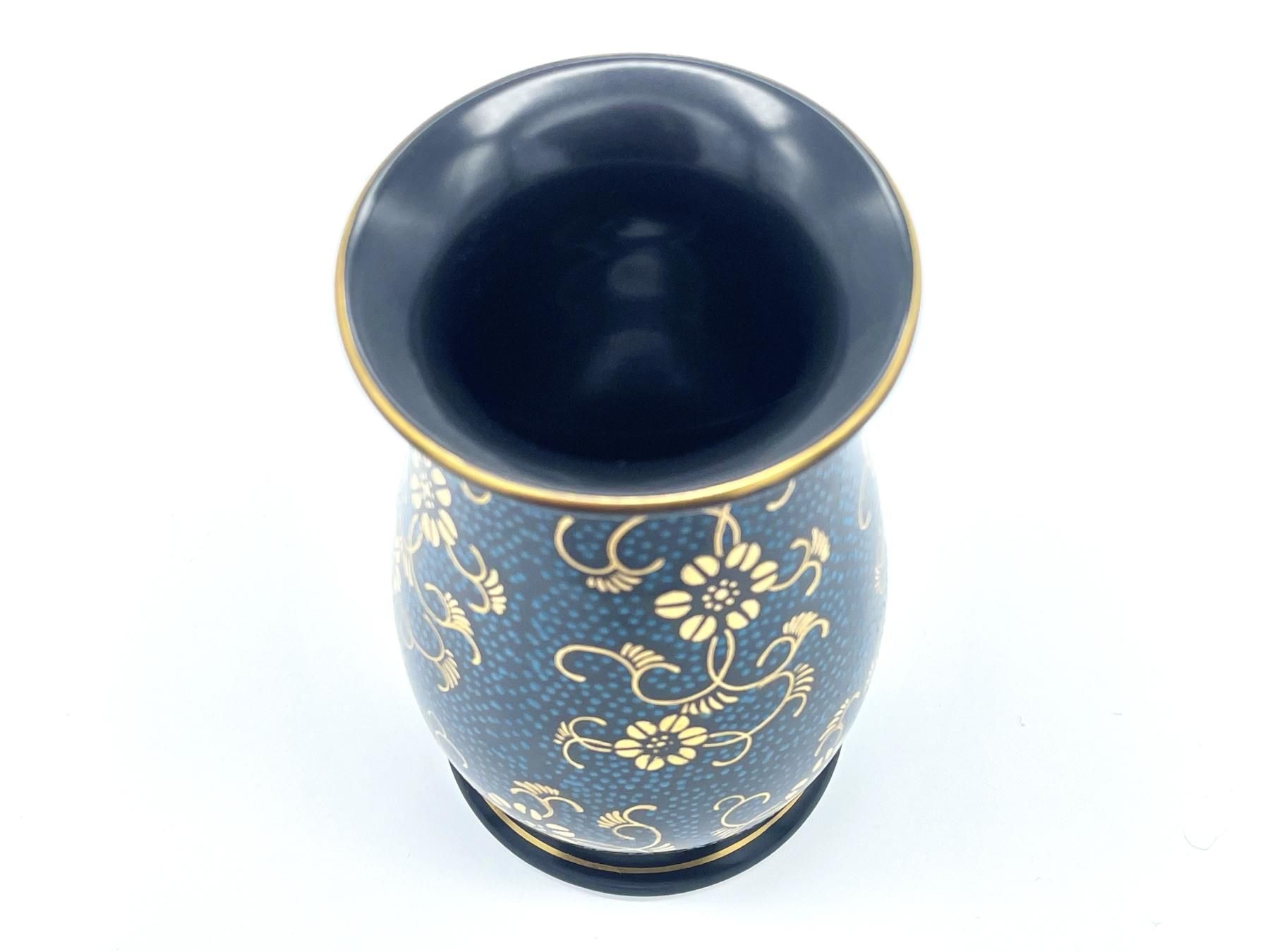 花瓶 九谷焼 青粒鉄仙 6号