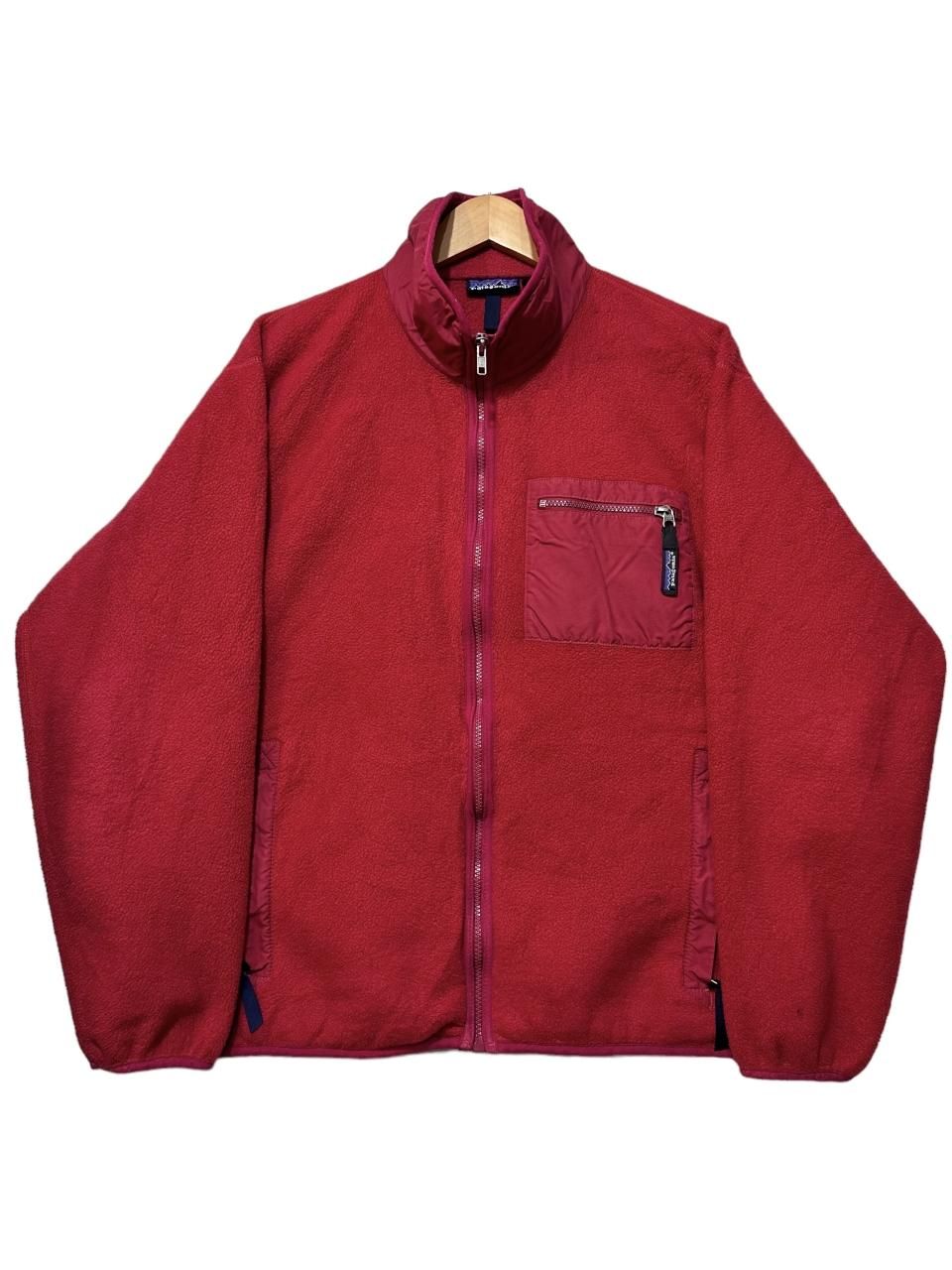 希少 Patagoniaパタゴニア 赤ナイロンジャケット 裏フリース y2k古着
