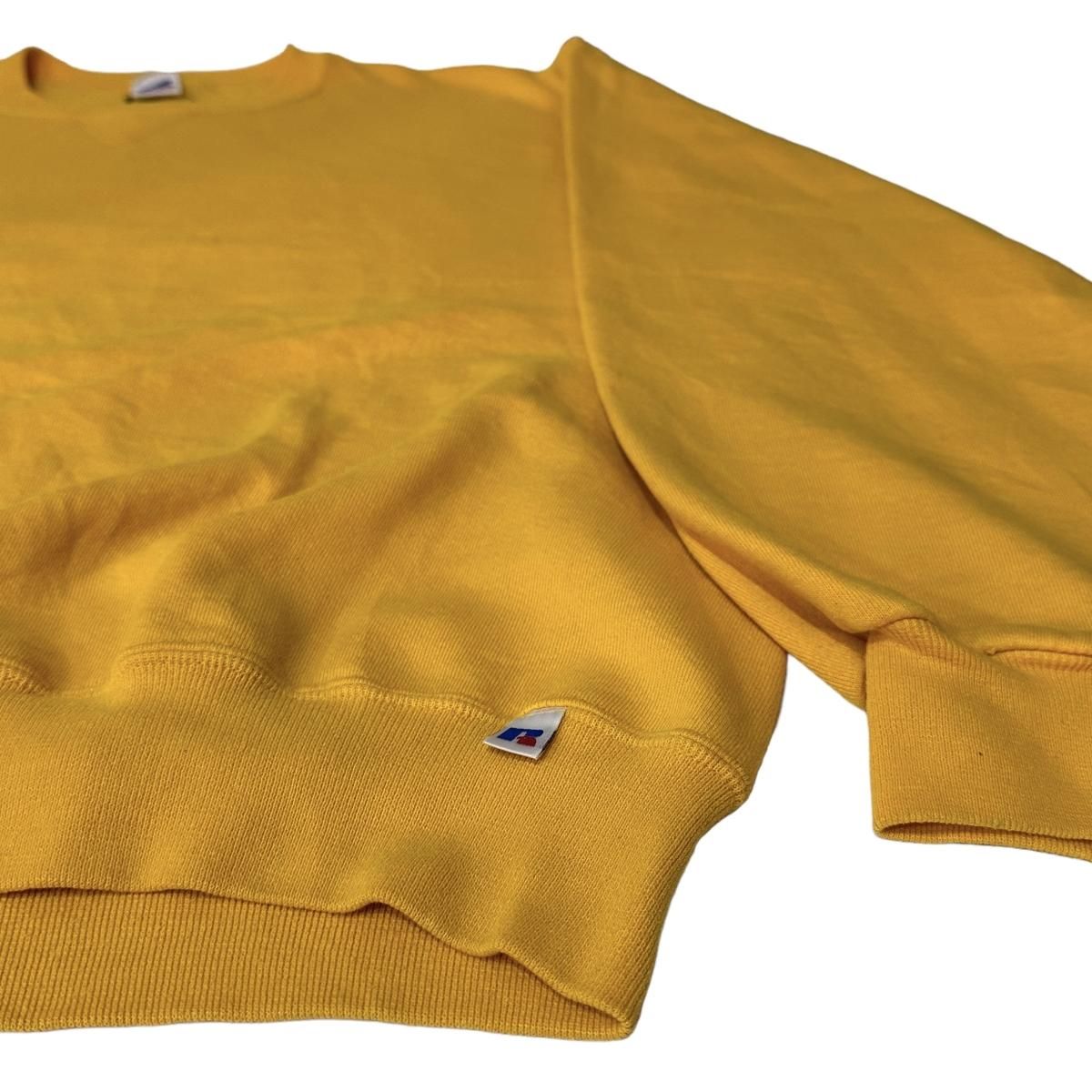 90s~00s RUSSELL ATHLETIC Plain Sweatshirt 黄 XL ラッセル