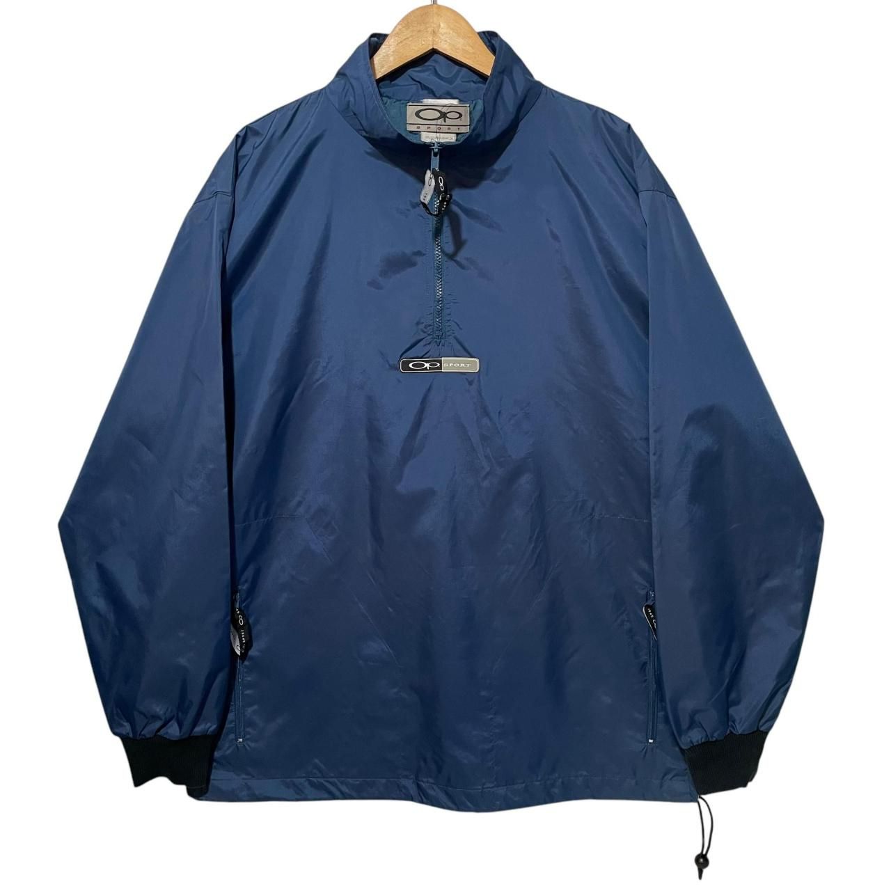 OCEAN PACIFIC ナイロンジャケット ハーフジップ プルオーバー 紺 M