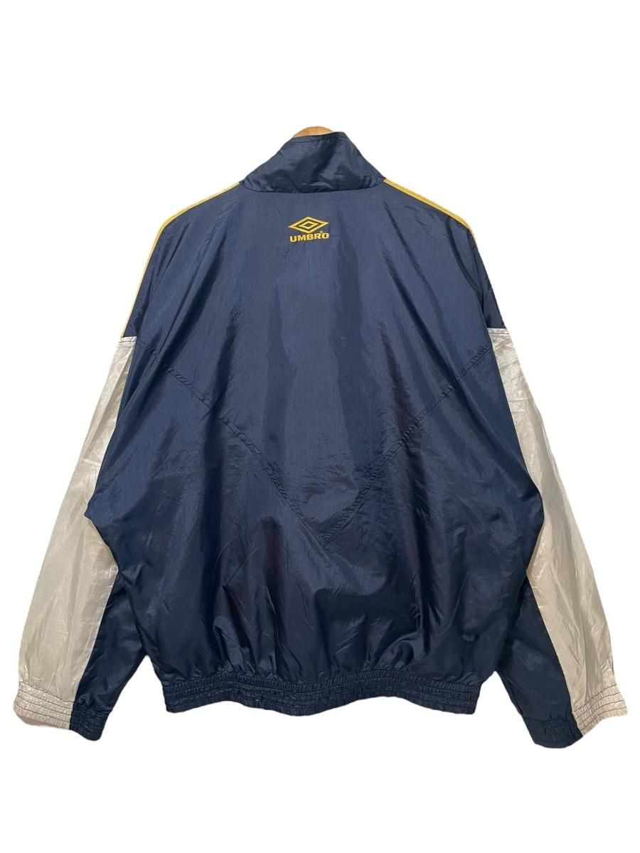 90s UMBRO Logo Nylon Jacket 紺黄白 L アンブロ ロゴ 切り替え