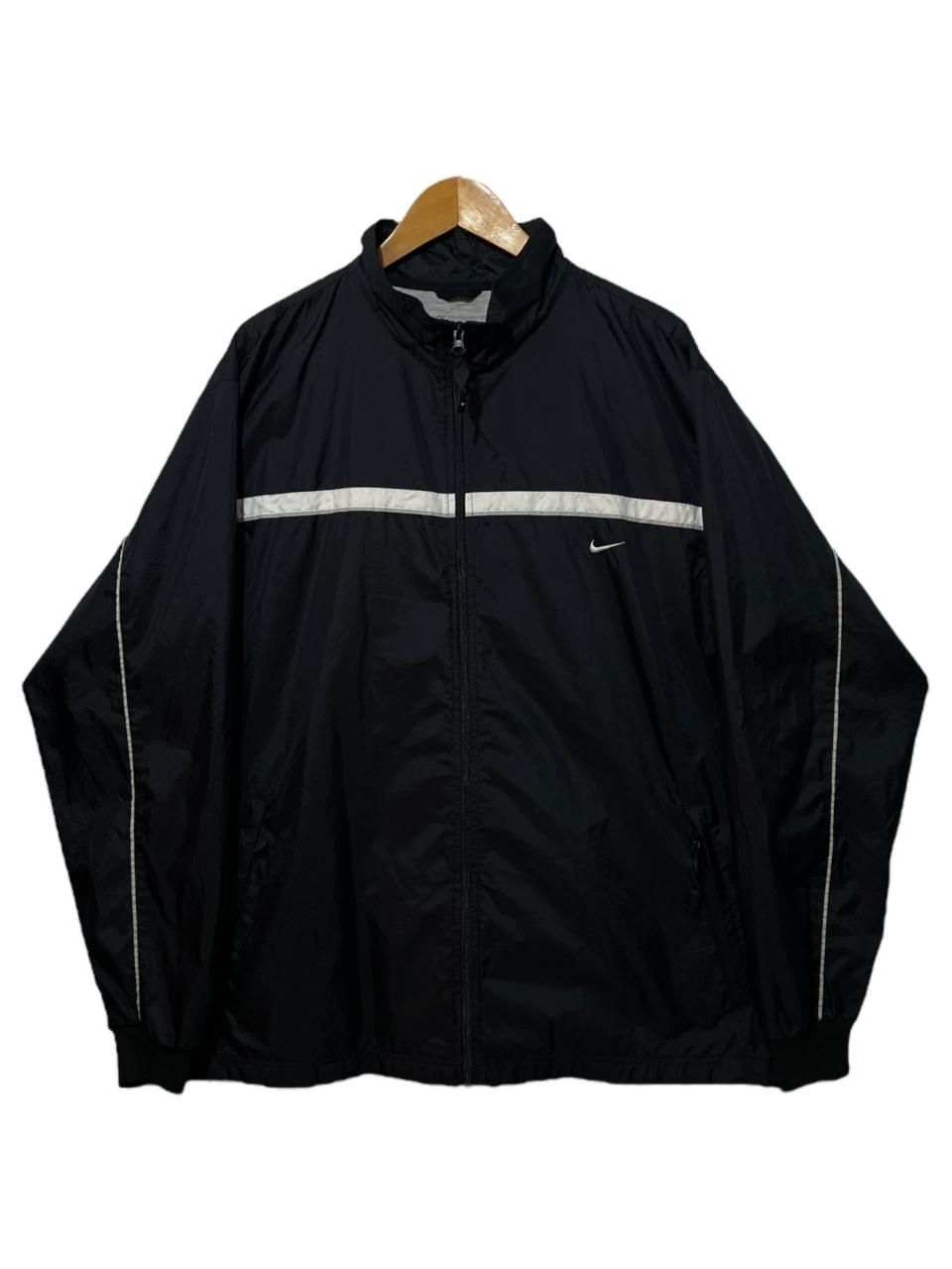 00年 NIKE Logo Nylon Jacket 黒 L 00s ナイキ ナイロンジャケット