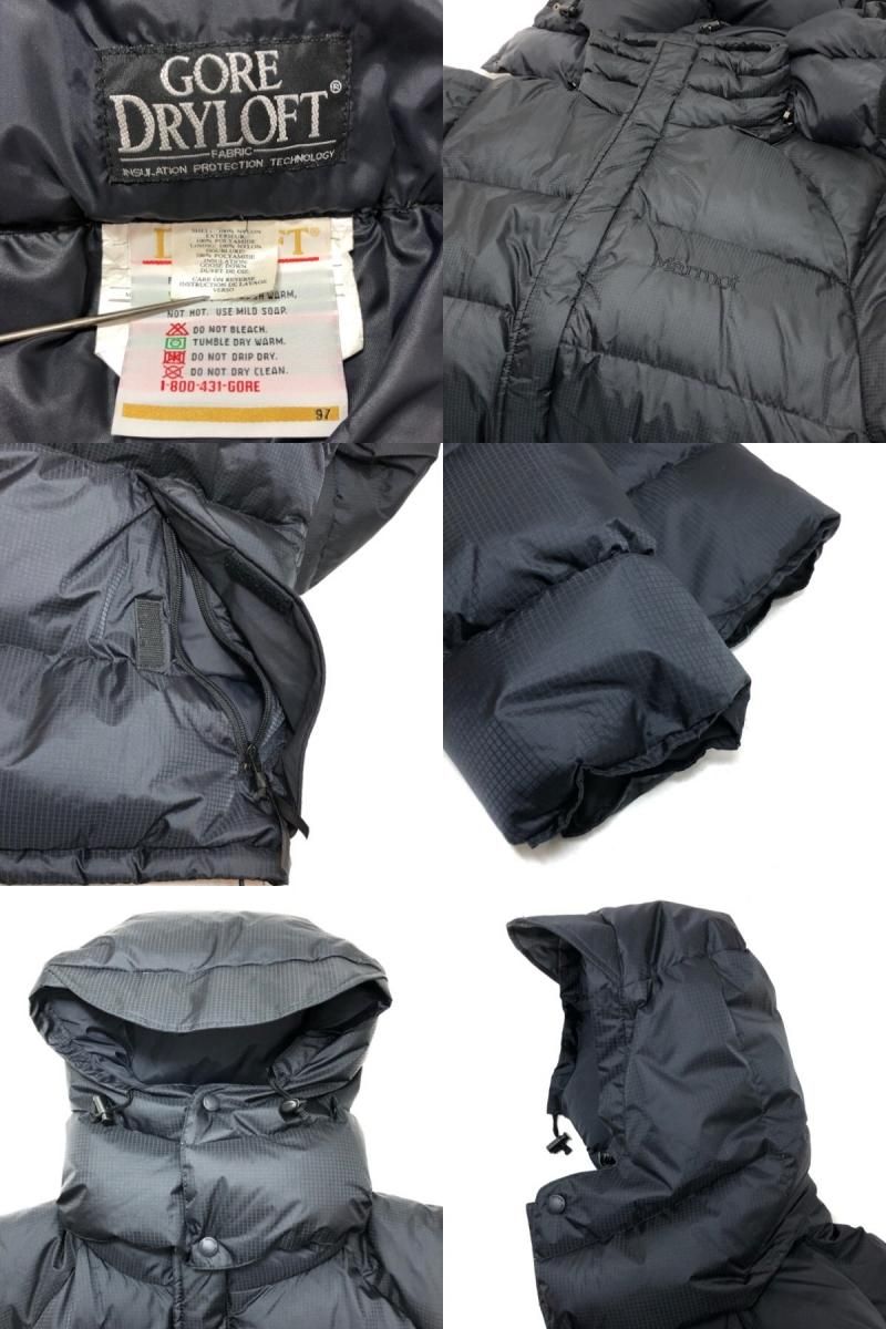 90s Marmot GOREDRYLOFT Down Jacket 黒 S マーモット ゴアドライ