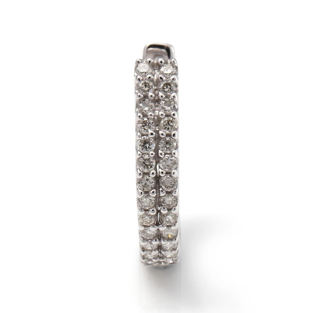 ダイヤモンド 10K ホワイトゴールド ピアス 14mm E2226R-10W