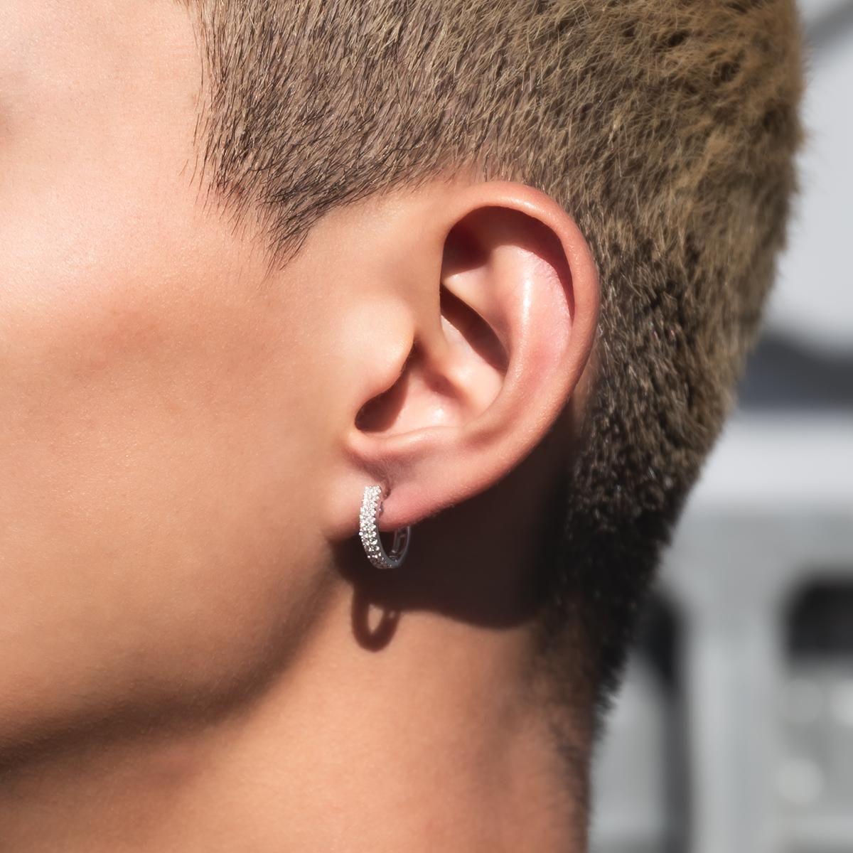 ダイヤモンド 10K ホワイトゴールド ピアス 14mm E2226R-10W