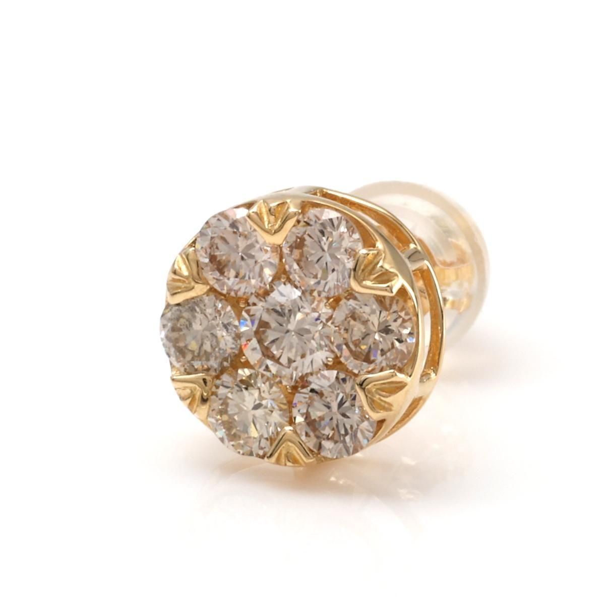 ダイヤモンド 18K イエローゴールド ピアス 8mm APE-V3166(M