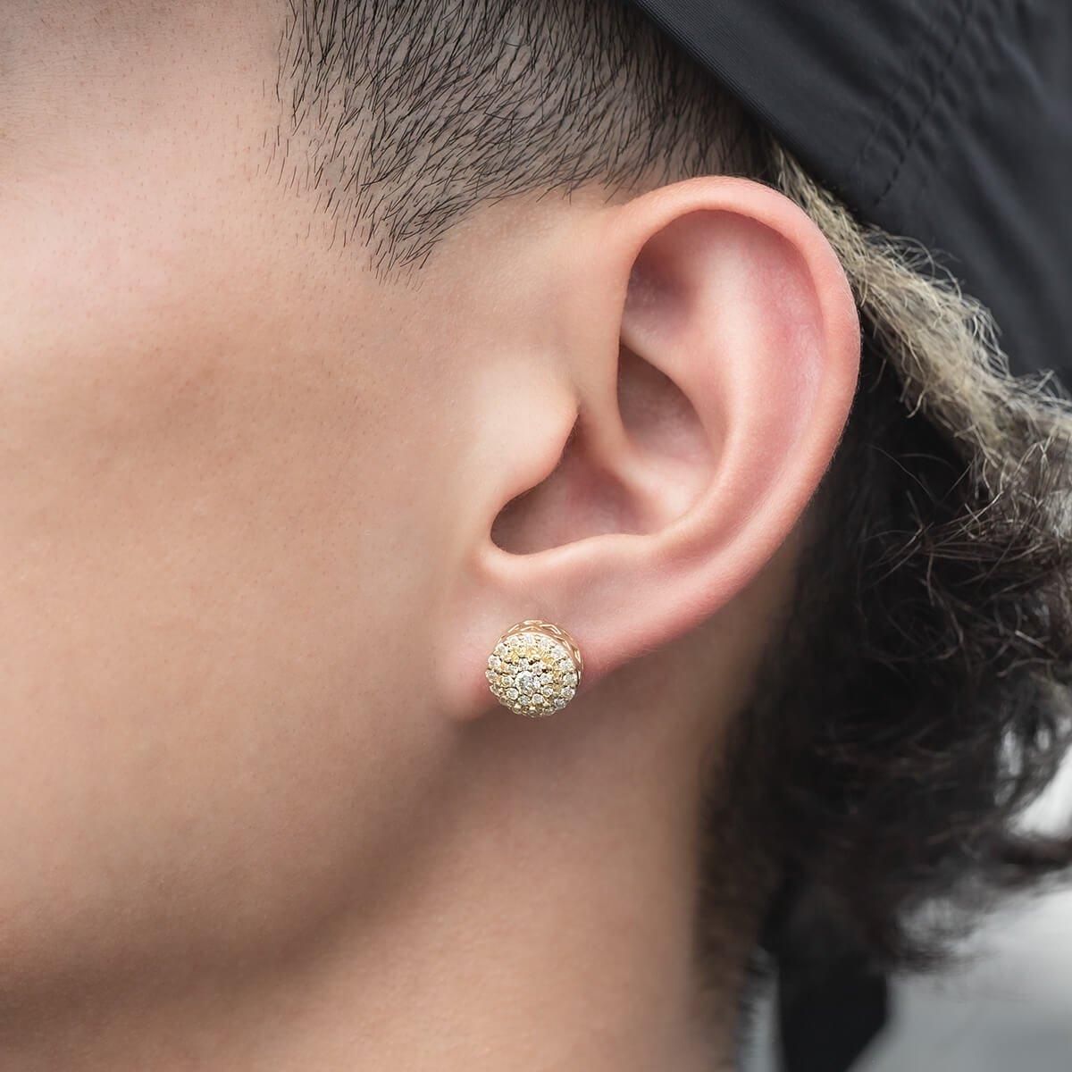 ダイヤモンド 10K イエローゴールド ピアス 10mm A111365 - AVALANCHE