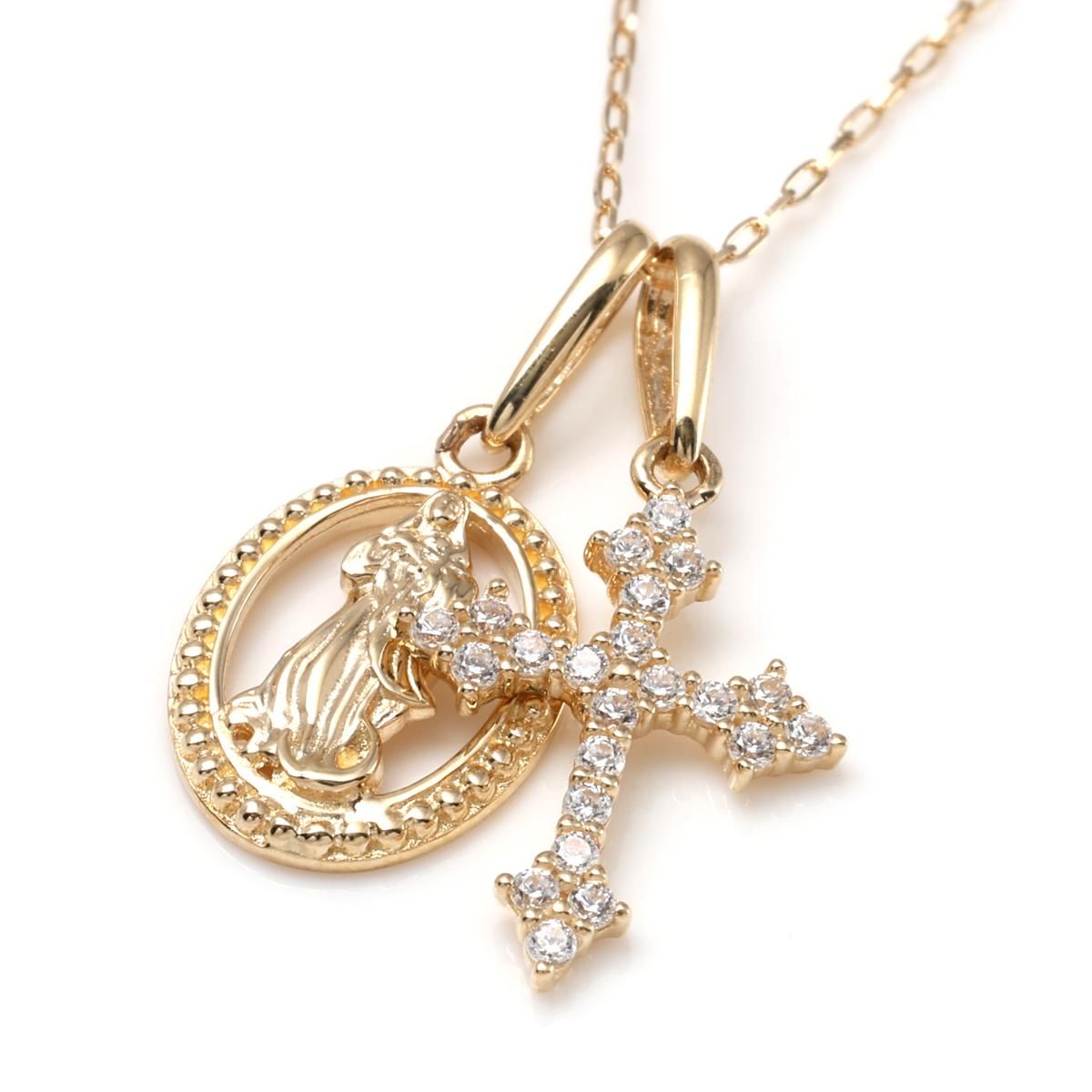 10K イエローゴールド ネックレス&ペンダント 40cm JP-88181&88602-GLY