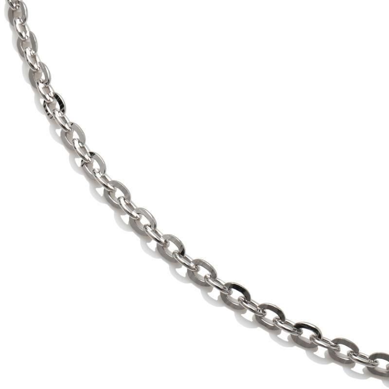 10K ホワイトゴールド クロスケーブルネックレス 幅2mm 45cm-60cm ｸﾛｽ