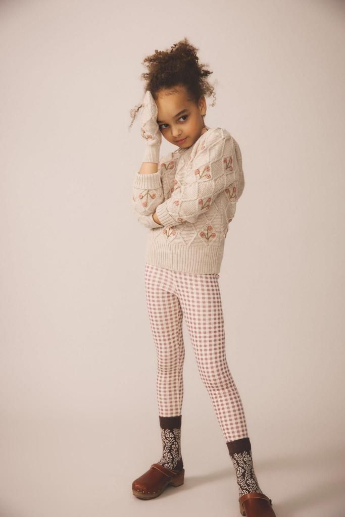 SOOR PLOOM Stretch Legging, Gingham Print, Cherry - LILY SOURIRE