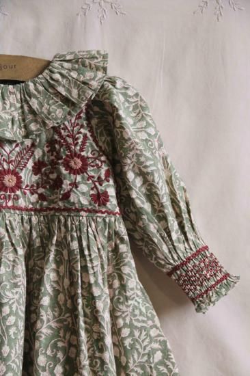 BONJOUR DIARY 「Iris Tunique (Leaf Block Print)」- ny-vind