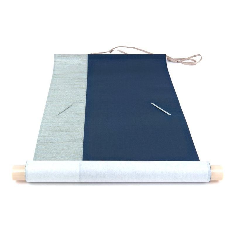 墨研】書道古紙◇浅黄色布紋宣 半切二反◇未使用品◇昭53年製 無漂白