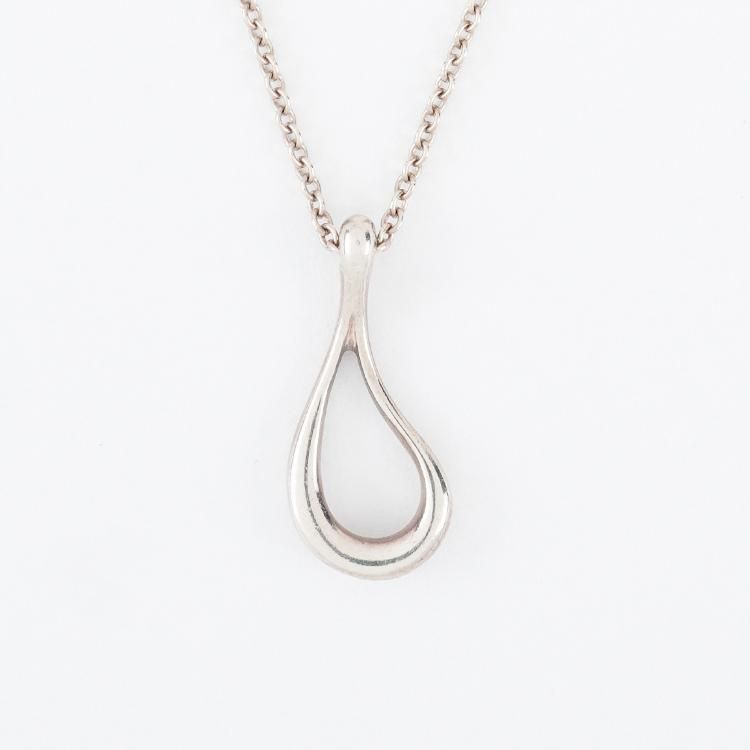 オープンティアドロップネックレス シルバー ヴィンテージ