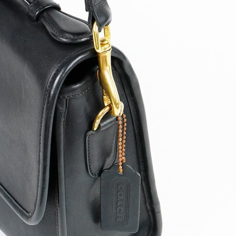 COACH コーチ ターンロック2WAYフラップショルダーバッグ ブラック