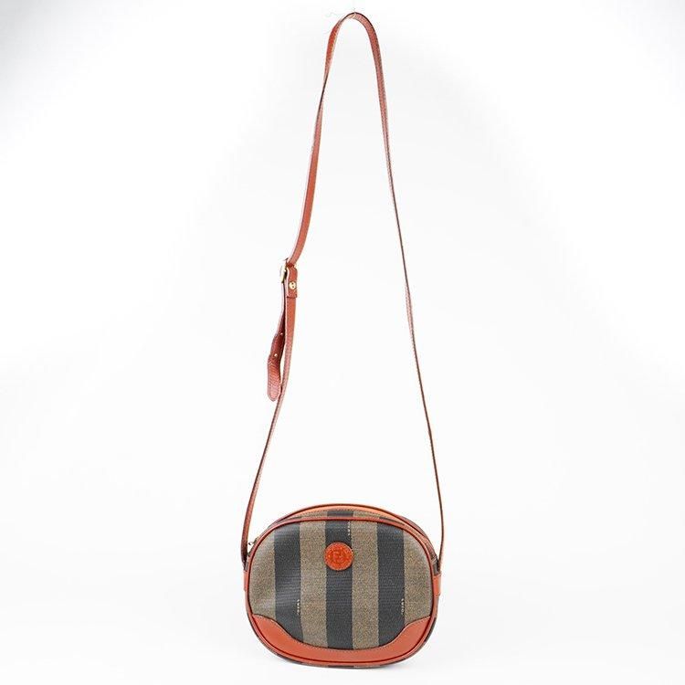 ペカン柄ショルダーバッグ カーキ×ライトブラウン ヴィンテージ