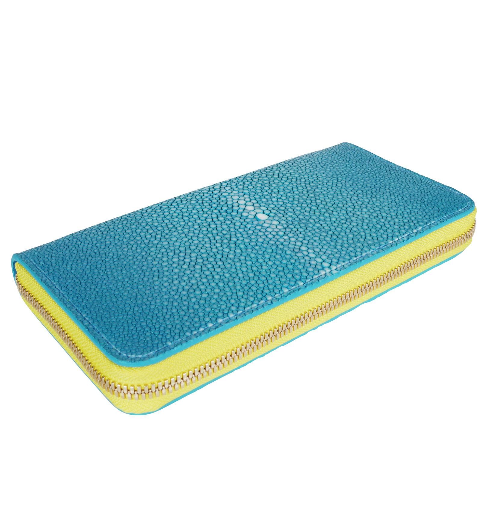 ガルーシャ ラウンドファスナー ウォレット ポリッシュ ターコイズ