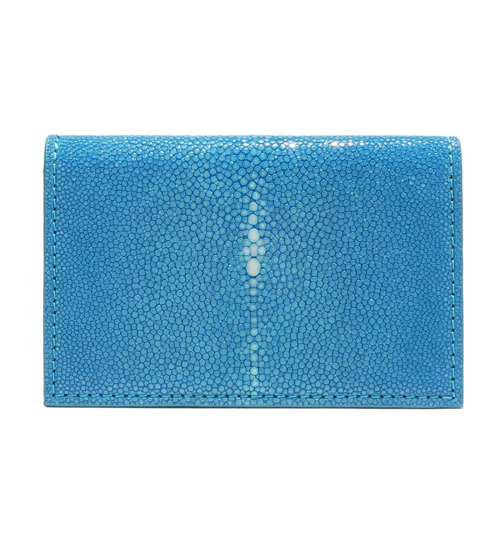 ガルーシャ 名刺入れ ポリッシュ サファイアブルー - ガルーシャ 財布