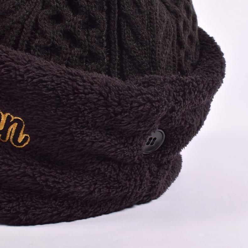 バイザーニットキャップ(ネックウォーマー付き) ブラック