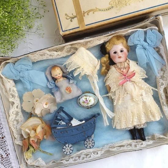 アンティーク ビスクドール | フランス SFBJ 女の子と赤ちゃんの