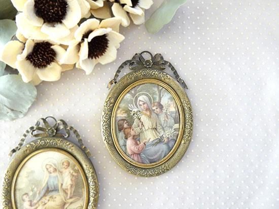 アンティーク リボン フレーム | フランス リボンモチーフと薔薇模様