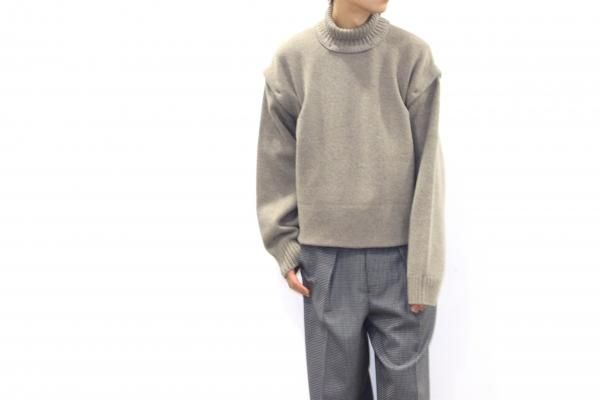 YOKE DETACHABLE FOLD UP SHARE KNIT カシミヤ混 YOKE DETACHABLE FOLD