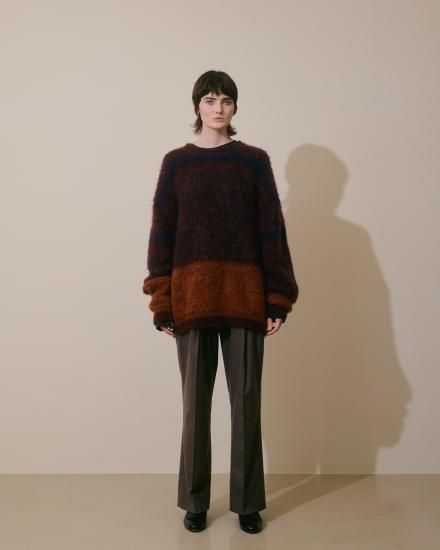 YOKE | ROTHKO BORDER CREW NECK(ORANGE) | ロスコボーダークルー