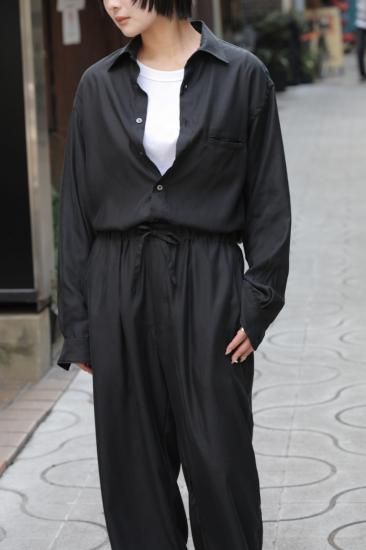 YOKE | CUPRO JUMP SUIT(BLACK) | キュプラジャンプスーツ(ブラック