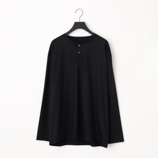KANEMASA | カネマサ 36G Wool Henley Silky LS Tee(BLACK) / 36G