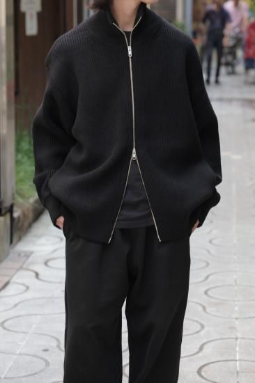 ssstein | シュタイン OVERSIZED DRIVERS KNIT ZIP JACKET(BLACK