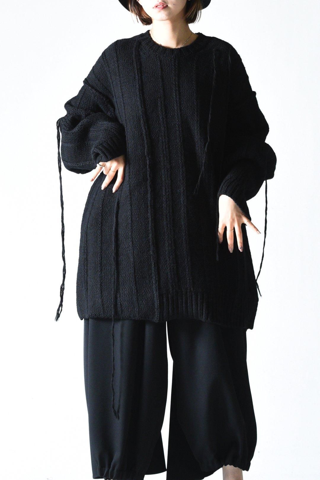 Yohji Yamamoto POUR HOMME 糸ふらしオーバーサイズ切替ニット - Ka na