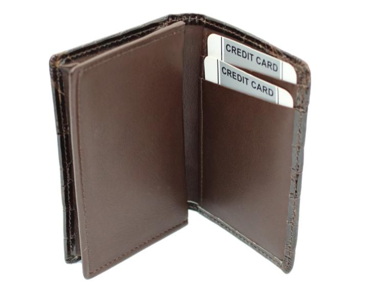 クロコダイル名刺入れ | シャイニングブラウン - 『皮革に製品としての