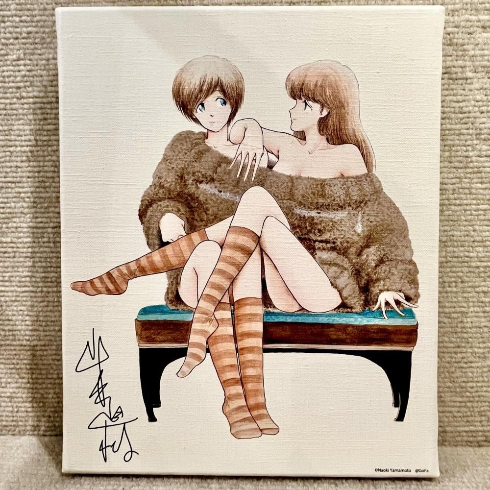 山本直樹 原画展 WHITE 版上サイン入りミニキャンバス - GoFa gallery shop