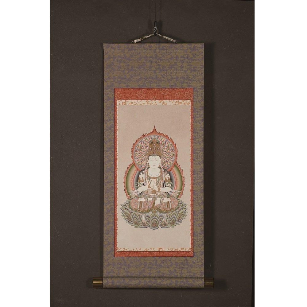 美品 掛け軸 大日如来像 真言密教 仏画 佛教美術 重要文化財 金剛頂経