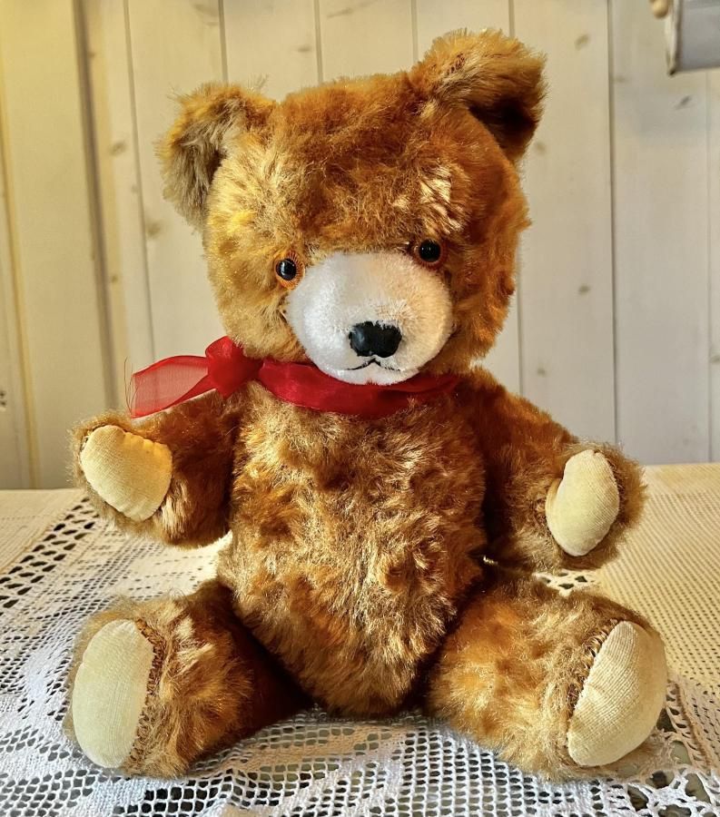 ビックサイズ❣️ピンクのアンティークベア フランスアンティークレア