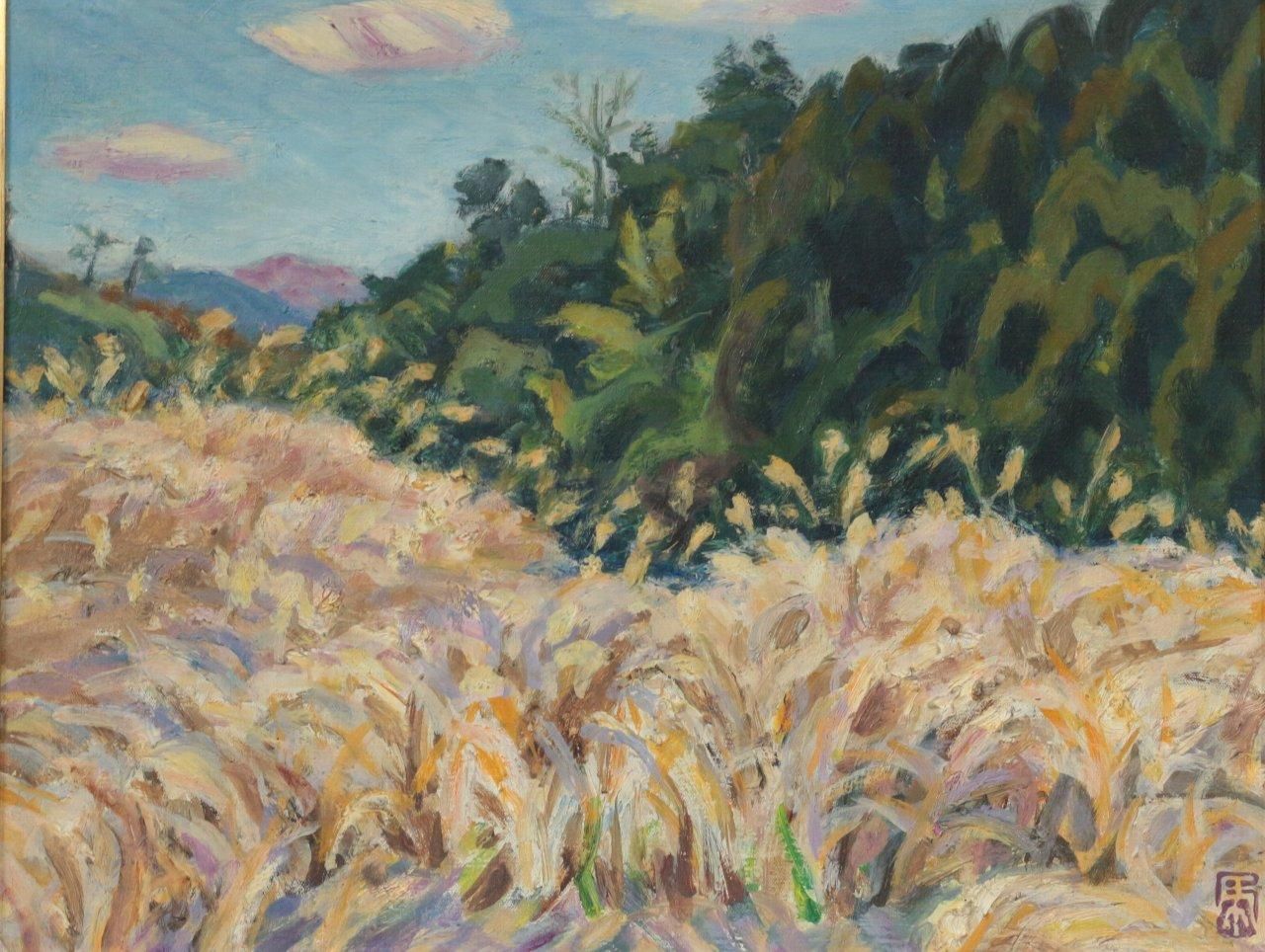 油彩 安宅乕雄 「鎌倉山なみ1971年 F6」商品番号07041001 - 絵のある