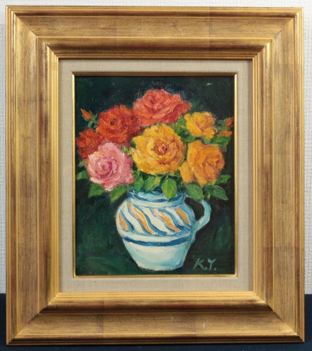 田渕眞兒 油絵 油彩 薔薇シリーズ 花 No.27 田渕眞兒 油絵 油彩 薔薇