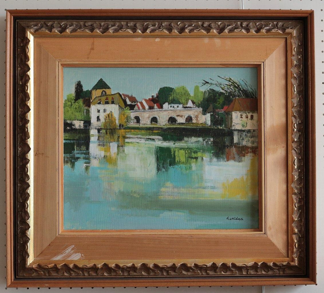 絵画 油絵 原画 木のある風景 風景画 F8サイズ S.I 絵画 油絵 原画