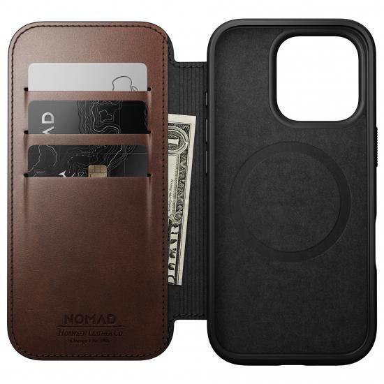 国内代理店正規品】NOMAD Modern Leather Folio for iPhone 16 Pro ラ