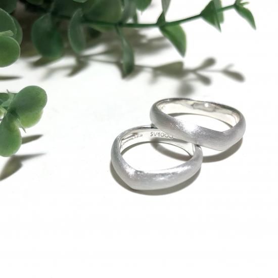 silver1000*純銀製*マットリング 重ねづけにも - 純銀アクセサリーと