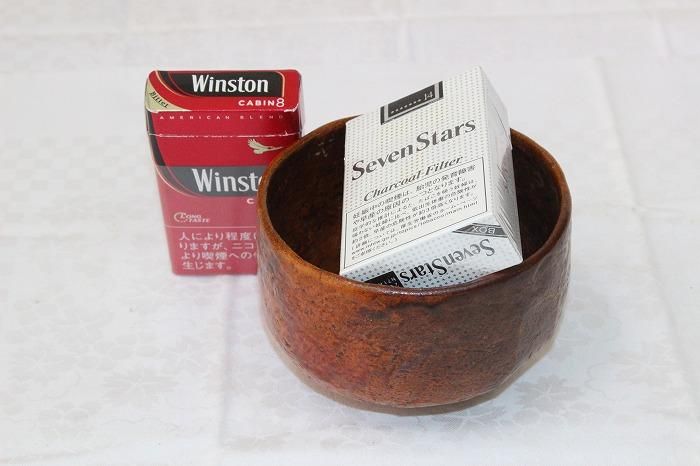 I-461☆大樋焼飴釉抹茶碗 名工八代大樋長左衛門(宗春)造 - 石川県金沢